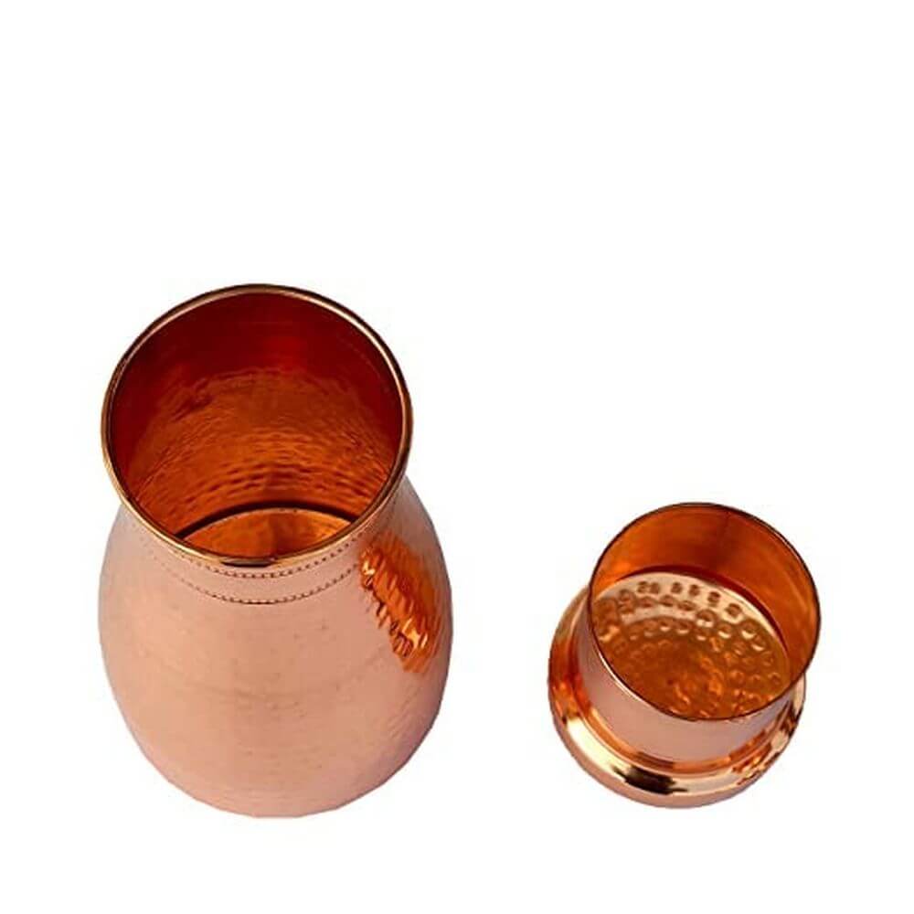 Copper Hammered Bedside Water Bottle 